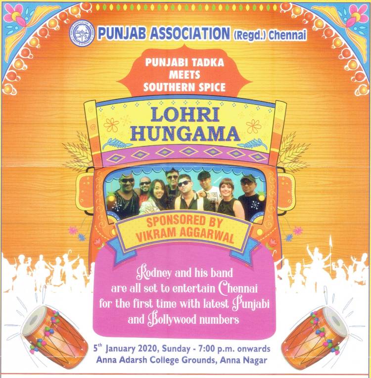 Punjab Association, Chennai is all set to celebrate Lohri festival with entertainment from Rodney and his band