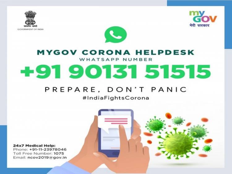 Centre launches MyGov Corona Helpdesk on WhatsApp