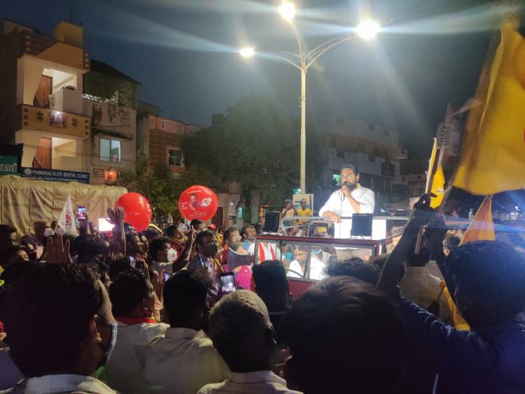 AISMK President Mr. Sarath Kumar is campaigning for MNM party President Mr. Kamal Haasan at Ramanathapuram, Coimbatore South – 2.4.2021.