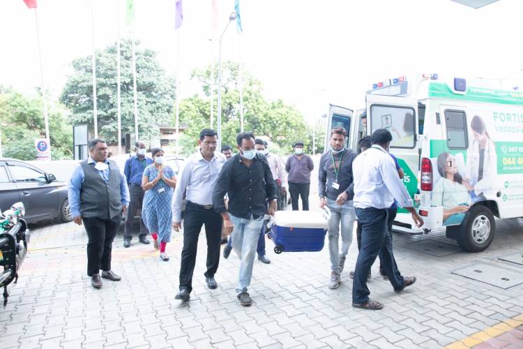 Lungs travels 425 Kilometres in 76 minutes from Madurai to Vadapalani through Green Corridor