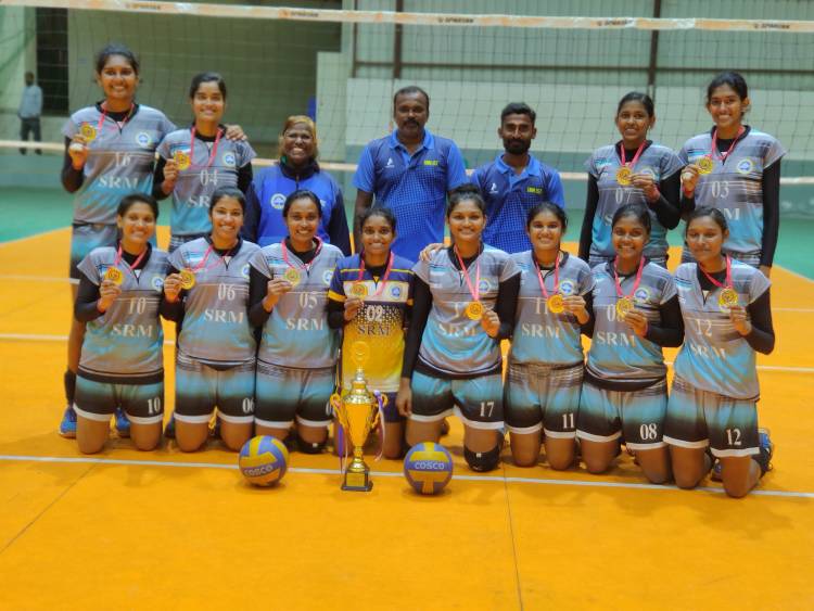 SRMIST Volleyball Women Team won All India Inter University Volleyball Women Tournament at KIIT University odisha