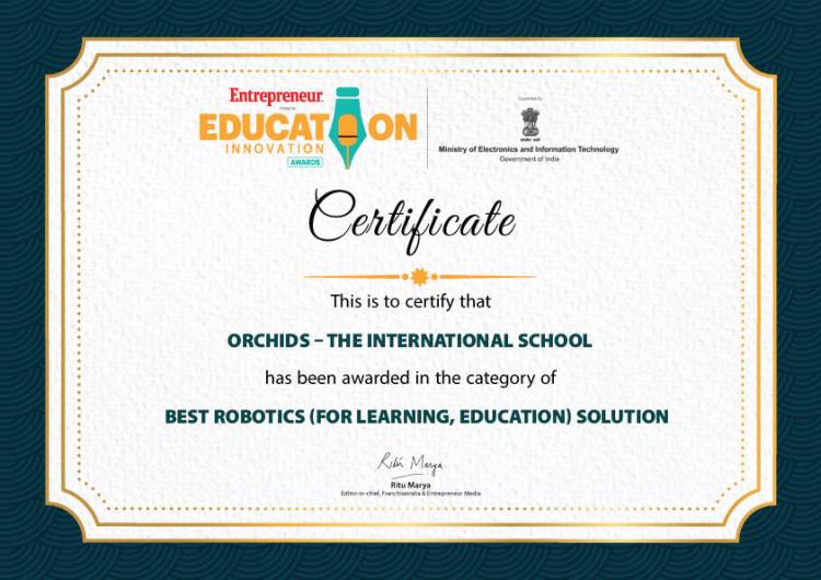 Orchids - The International School Bags Education Innovation Award 2022 in Robotics for Learning and Education