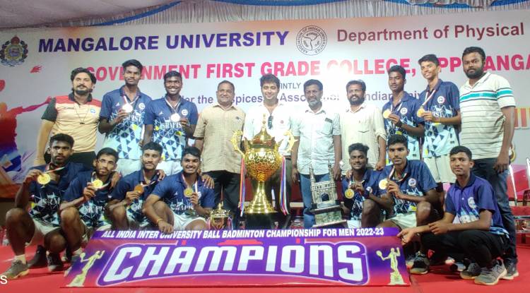 Our SRM IST Ball Badminton (Men) team  Won the GOLD MEDAL  in theAll India Inter University  Ball Badminton Men Championship conducted by  Mangalore University, Mangalore from 14th to 17th January 2023.