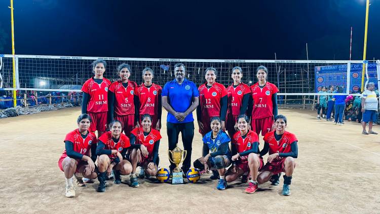 SRM IST Volleyball Women Team Won the South India Invitation Volleyball Women Tournament