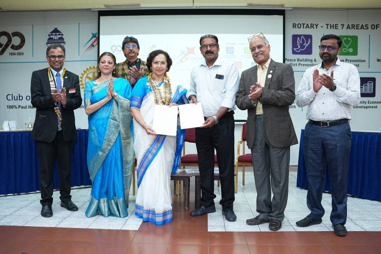 Partnership announcement by signing of the MOU from SELCO Foundation and Rotary Club of Bangalore to strengthen 100 primary health centers in Karnataka with solar energy.