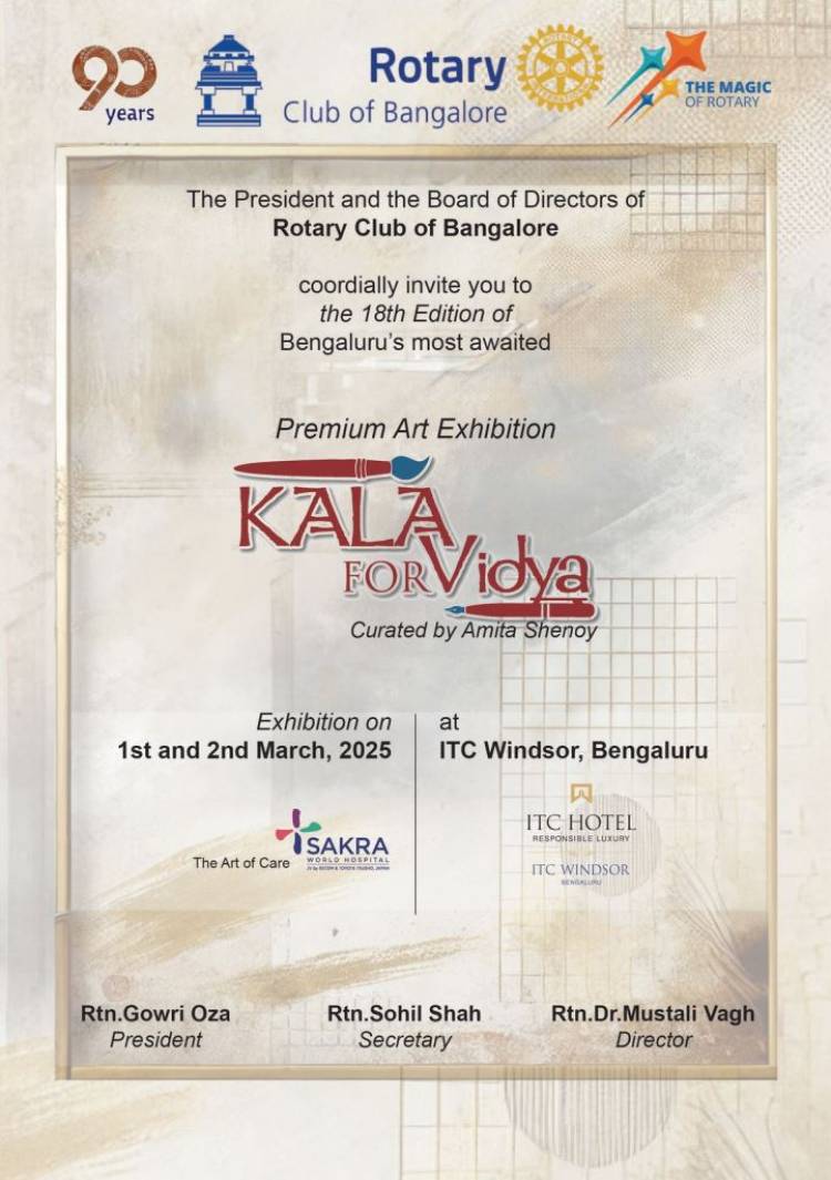 Rotary Club of Bangalore Presents "Kala for Vidya" - Painting a brighter future.