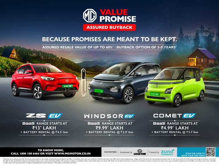 JSW MG Motor India announces an industry-first extended Assured Buy Back Program for its EVs 
