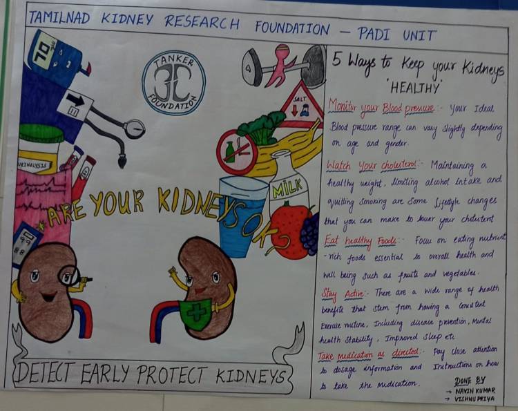TANKER'S World Kidney Day Activities held on 12th March 2026. Would be very grateful for good coverage in your esteemed publication / newspaper / media channel. Grateful Thanks. Latha A Kumaraswami.