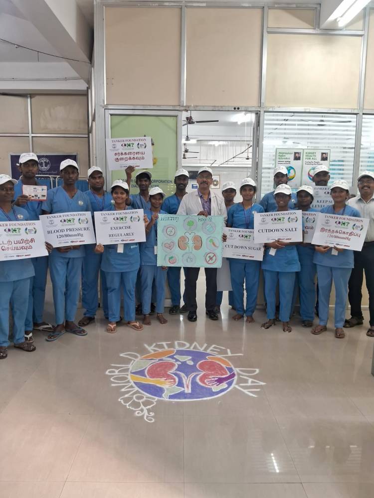 TANKER'S World Kidney Day Activities held on 12th March 2026. Would be very grateful for good coverage in your esteemed publication / newspaper / media channel. Grateful Thanks. Latha A Kumaraswami.