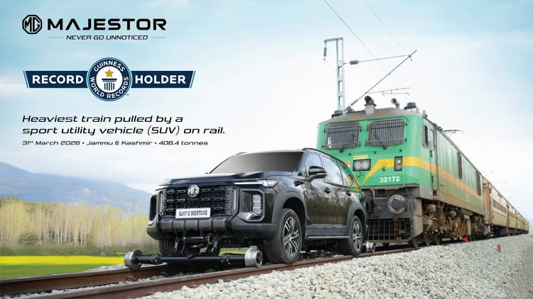 MG MAJESTOR, India’s First D+ Suv, sets a new GUINNESS WORLD RECORDS™ title feat. for Pulling The Heaviest Train by an SUV on Rail