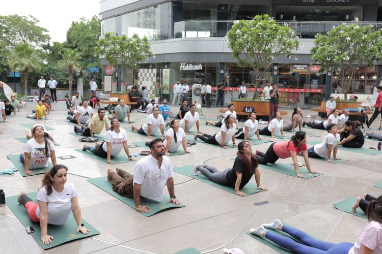 Elan Group Celebrates International Yoga Day with Bollywood Sensation Elnaaz Norouzi through Soulset at Elan Miracle Mall