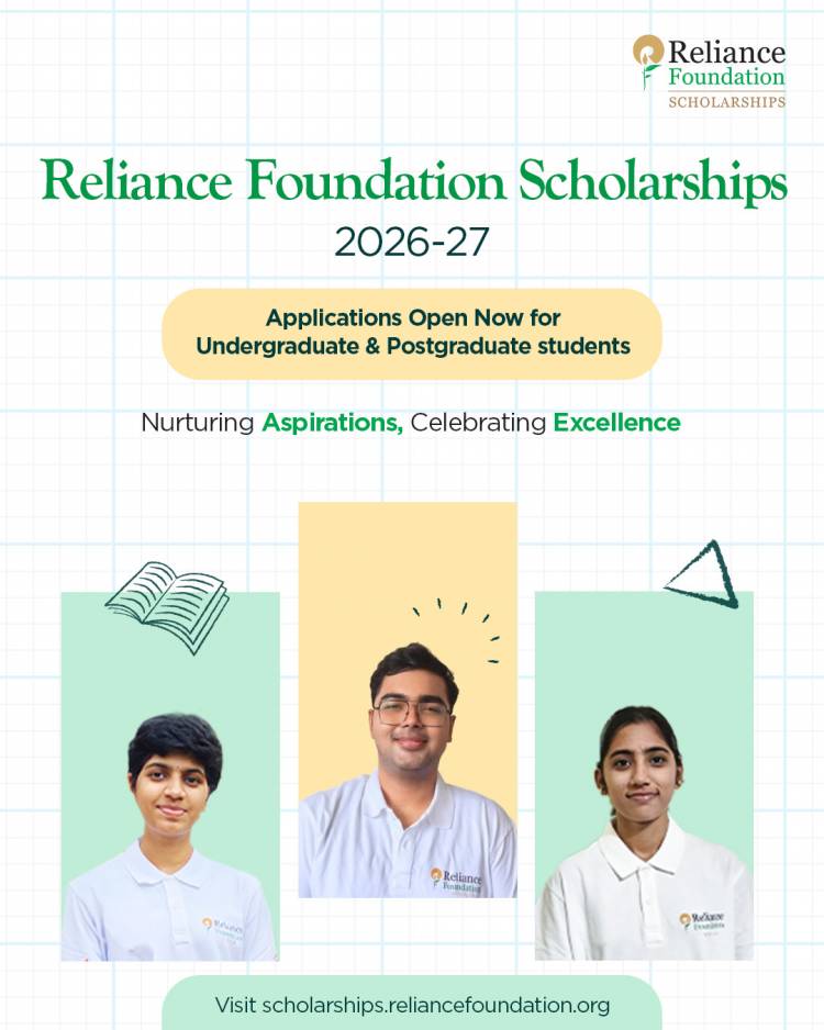 Reliance Foundation’s prestigious Scholarships open for applications: to award 5100 first year UG & PG students