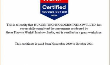 Huawei Technologies India Accredited as Great Place to Work-CertifiedTM