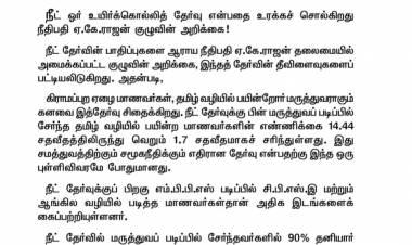 சமத்துவத்திற்கும் சமூகநீதிக்கும் எதிரான உயிர்க்கொல்லித் தேர்வு ‘நீட்’!