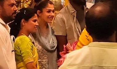 காளிகாம்பாள் கோவிலில் தரிசனத்துக்கு சென்ற மாநகராட்சி மேயர் பிரியா ராஜன் -  நடிகை நயன்தாரா மற்றும் இயக்குனர் விக்னேஷ் சிவன் சந்திப்பு.