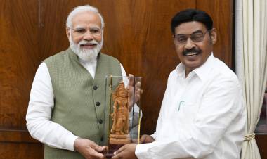 Perambalur Lok Sabha Member Dr. Parivendar congratulated the Hon'ble Prime Minister of India on his victory in the four state elections