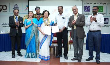Partnership announcement by signing of the MOU from SELCO Foundation and Rotary Club of Bangalore to strengthen 100 primary health centers in Karnataka with solar energy.