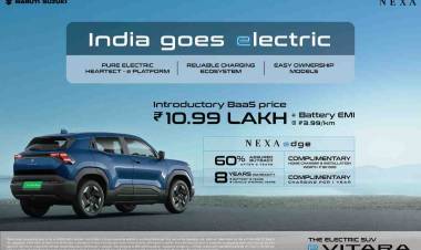 India Goes Electric with Maruti Suzuki e VITARA, introductory BaaS price starts at ₹ 10.99 lakh + Battery EMI @ ₹ 3.99/km*1