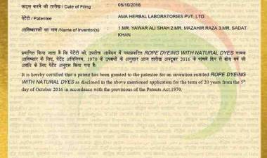  AMA Herbal Group Receives Second Patent for Natural Rope Dyeing Process