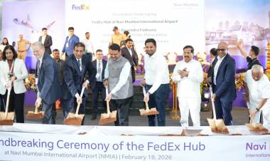 நவி மும்பை சர்வதேச விமான நிலையத்தில் வரவிருக்கும் முழுமையான தானியங்கி விமான சரக்கு மையத்திற்கு FedEx அடிக்கல் நாட்டியுள்ளது