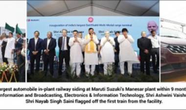 Strengthening Green Logistics: Maruti Suzuki’s Manesar in-plant automobile railway siding crosses a milestone of 1 lakh vehicle dispatches