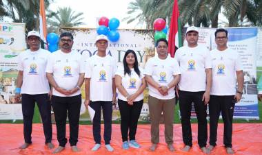 IPF Bihar Council organized a grand Yog Shivir at Sharjah Corniche to commemorate International Yoga Day 2026