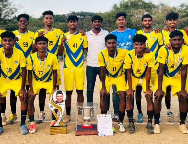 SRMIST Football Men's Team Won the State Level Inter Collegiate Tournament