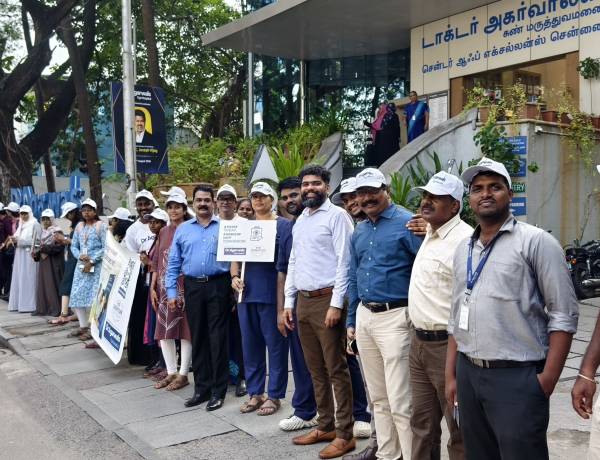 Dr Agarwals Eye Hospital Organises Eye Donation Awareness Human-Chain in Chennai