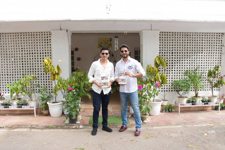 Author Devir Singh Bhandari Presenting the Yuva Bharat Book to Harmeet Singh (Meet Bros)