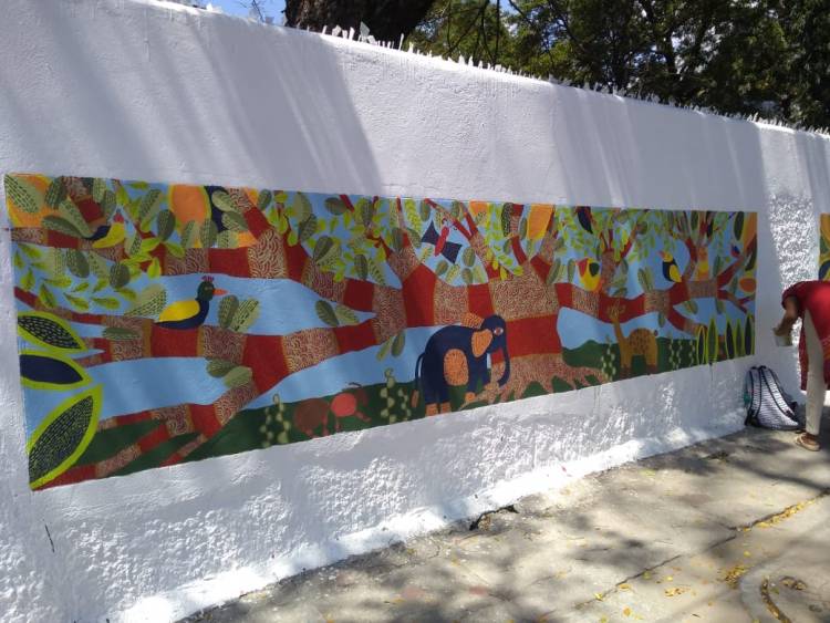 The Department of Fine Arts, Stella Maris College, has completed mural paintings on the campus walls.
