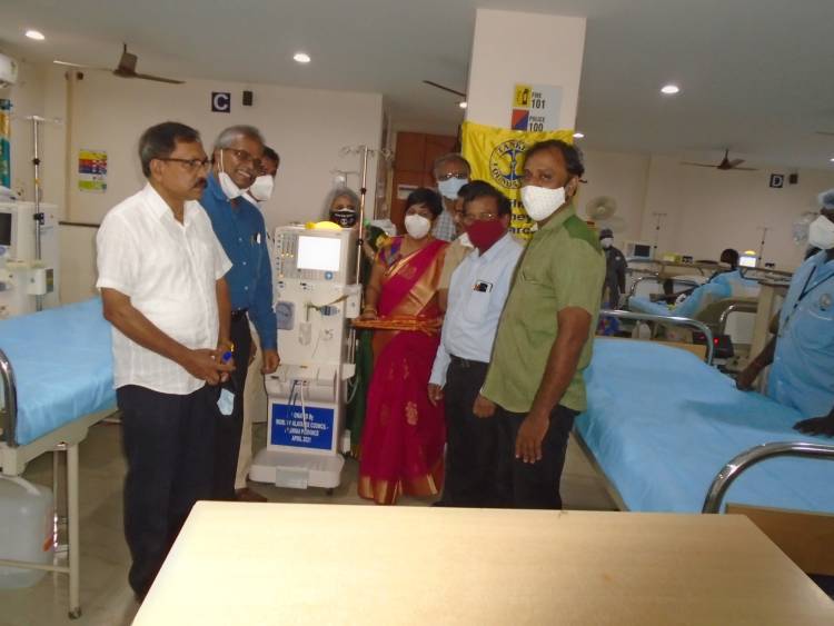 INAUGURATION OF A NEW HAEMODIALYSIS MACHINE FOR THE REKHA MEMORIAL RENNY ABRAHAM AMBATTUR ROTARY TANKER DIALYSIS UNIT