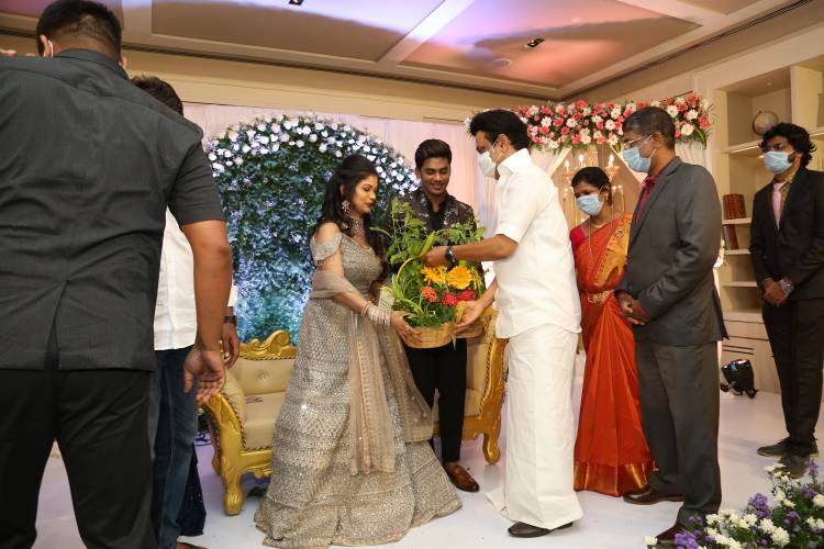 The Honourable Chief Minister of Tamil Nadu Mr M K Stalin  attended the wedding