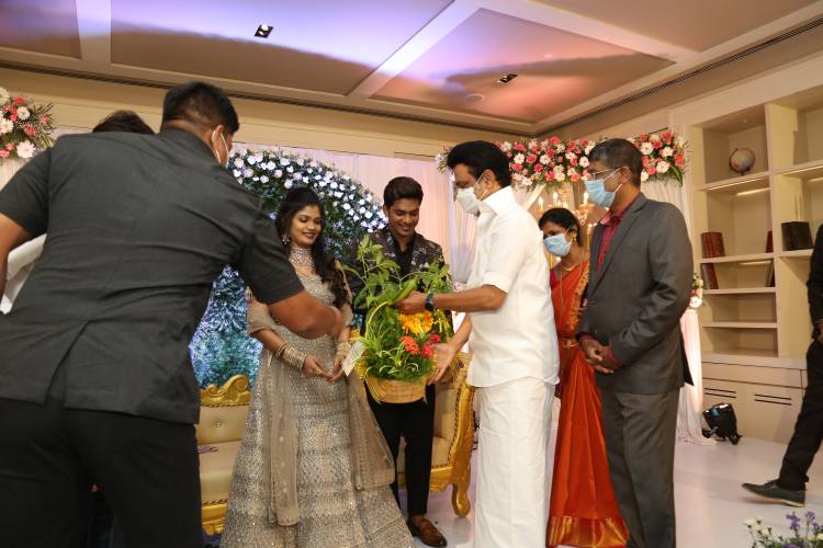 The Honourable Chief Minister of Tamil Nadu Mr M K Stalin  attended the wedding