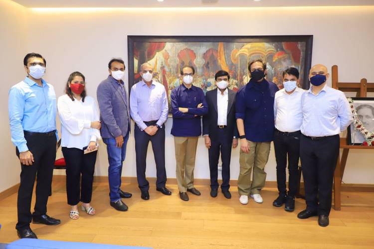 Dr. Jayantilal Gada - Chairman & MD of Pen Studios and Director-Producer Rohit Shetty meets the Hon. Chief Minister of Maharashtra - Uddhav Thackeray