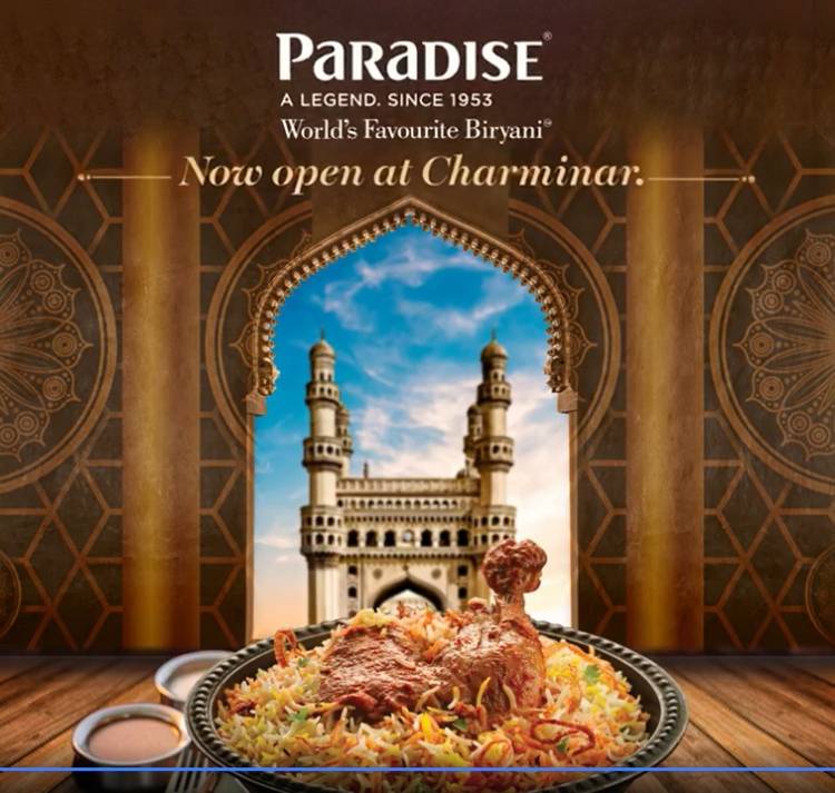 Whence The Two Hyderabadi Icons Meet  The Iconic Paradise Restaurant opens its 20th Restaurant in  Hyderabad near Charminar