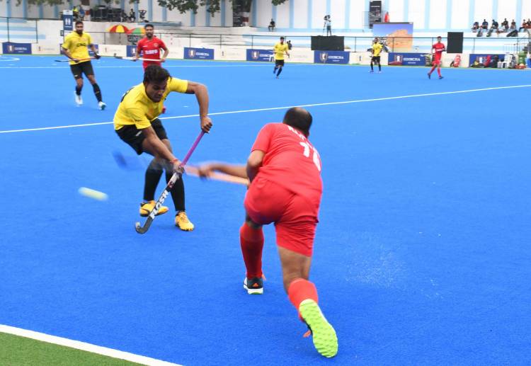 Home team SCR tastes its first loss at the hands of title holder PNB at the 'Gooncha 57th Nehru Senior Hockey Tournament’!
