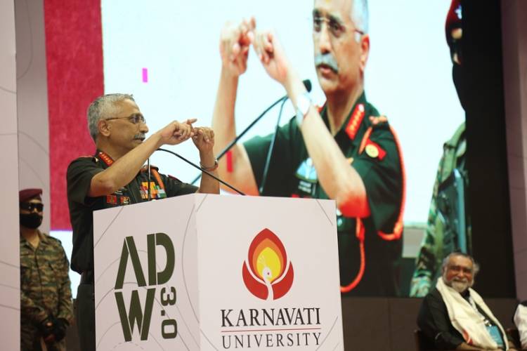 Honourable General MM Naravane inaugurates the third edition of Ahmedabad Design Week at Karnavati University