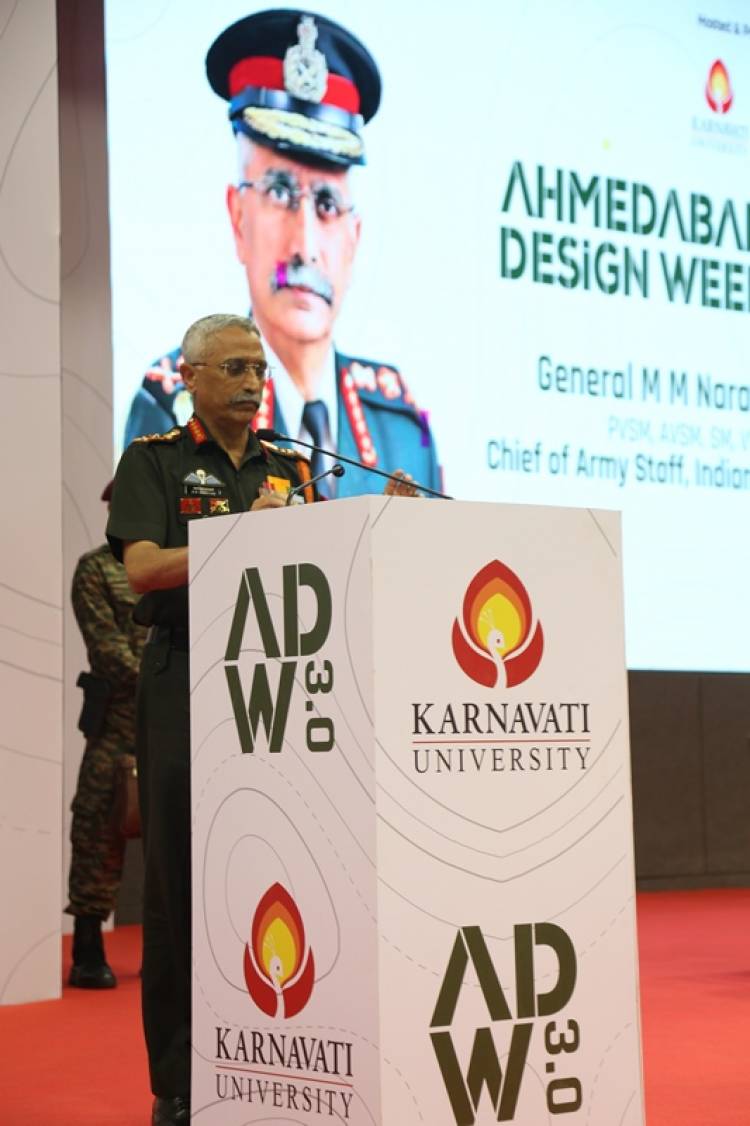 Honourable General MM Naravane inaugurates the third edition of Ahmedabad Design Week at Karnavati University