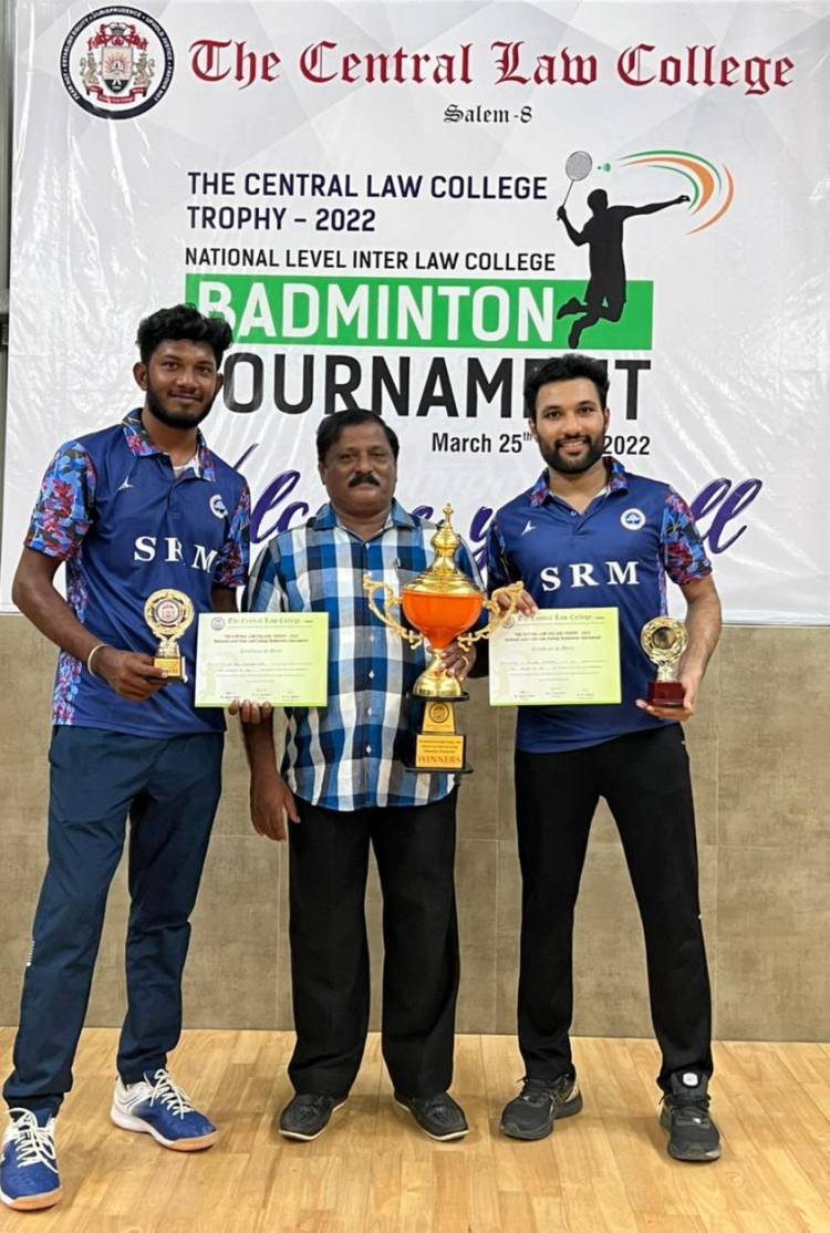 The National level Inter Collegiate Badminton Doubles Men tournament held at Central Law College Salem,