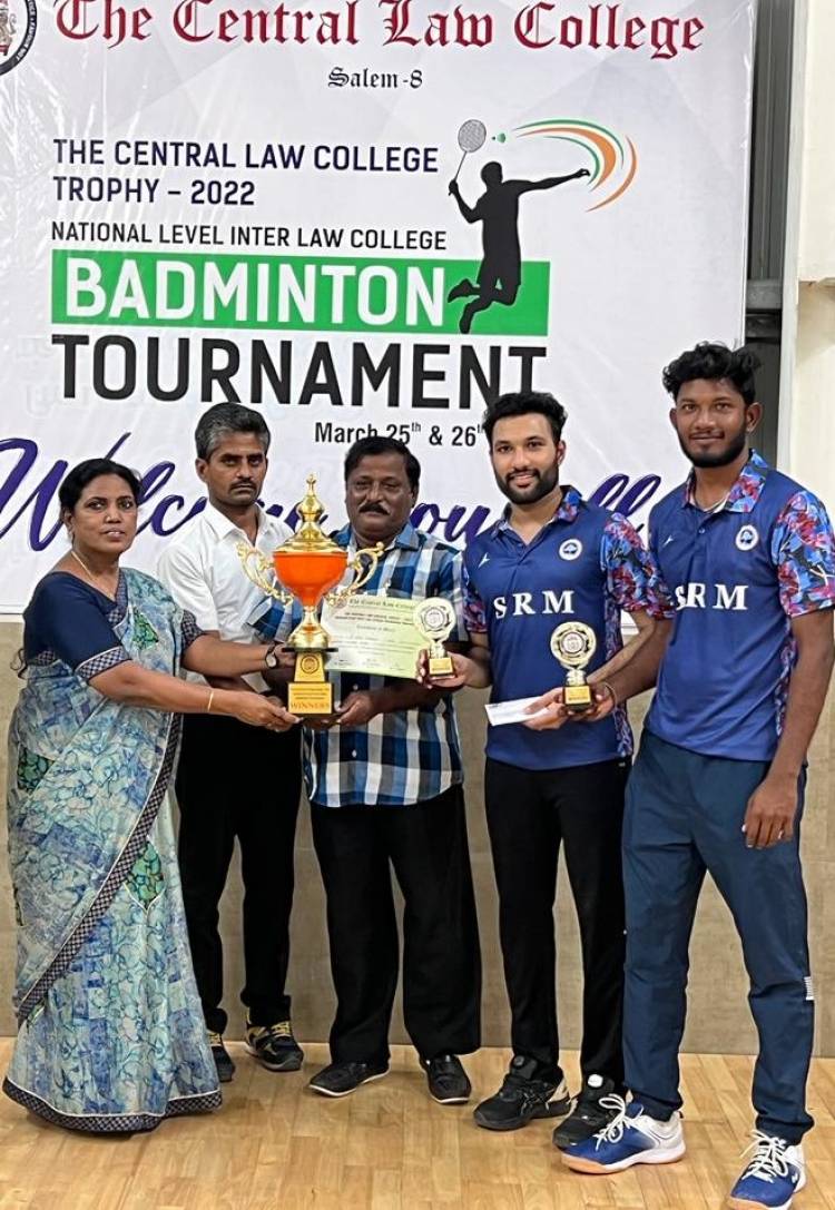The National level Inter Collegiate Badminton Doubles Men tournament held at Central Law College Salem,