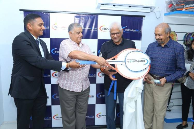 GRAND OPENING OF TENNISHUB AND BADMINTONHUB  ONE STOP SOLUTION FOR ALL TENNIS BATMINTON GOODS  BY PADMA SHRI. RAMESH KRISHNAN