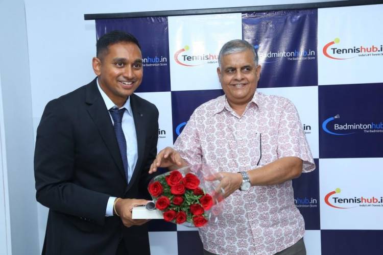 GRAND OPENING OF TENNISHUB AND BADMINTONHUB  ONE STOP SOLUTION FOR ALL TENNIS BATMINTON GOODS  BY PADMA SHRI. RAMESH KRISHNAN