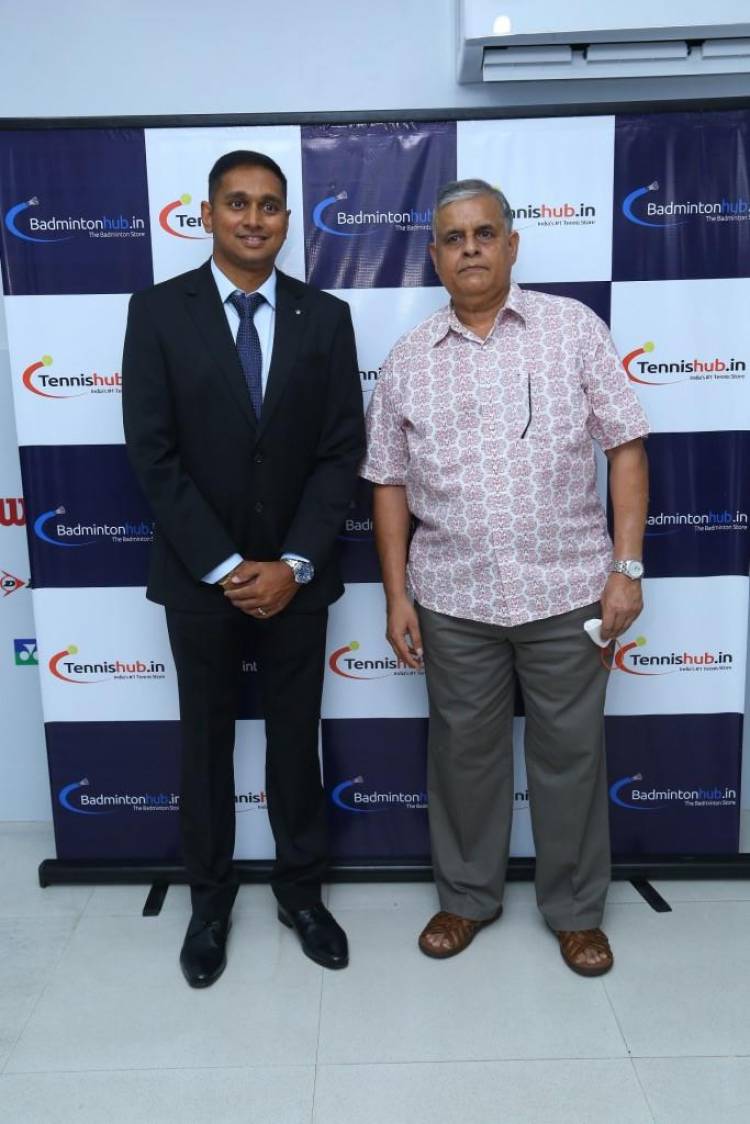 GRAND OPENING OF TENNISHUB AND BADMINTONHUB  ONE STOP SOLUTION FOR ALL TENNIS BATMINTON GOODS  BY PADMA SHRI. RAMESH KRISHNAN
