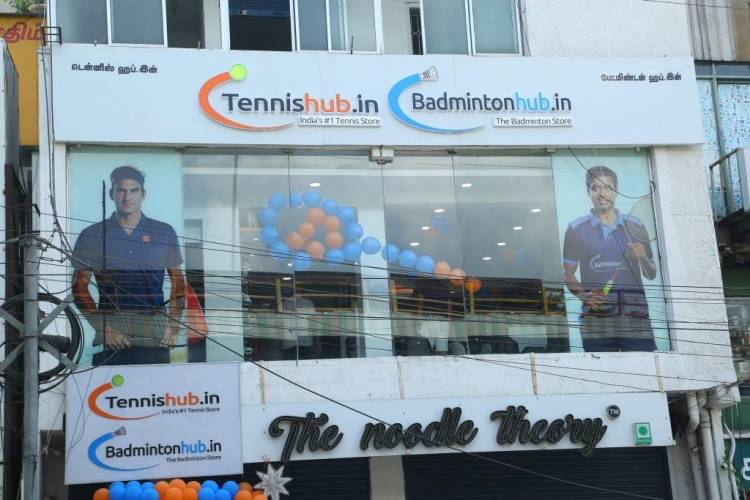 GRAND OPENING OF TENNISHUB AND BADMINTONHUB  ONE STOP SOLUTION FOR ALL TENNIS BATMINTON GOODS  BY PADMA SHRI. RAMESH KRISHNAN