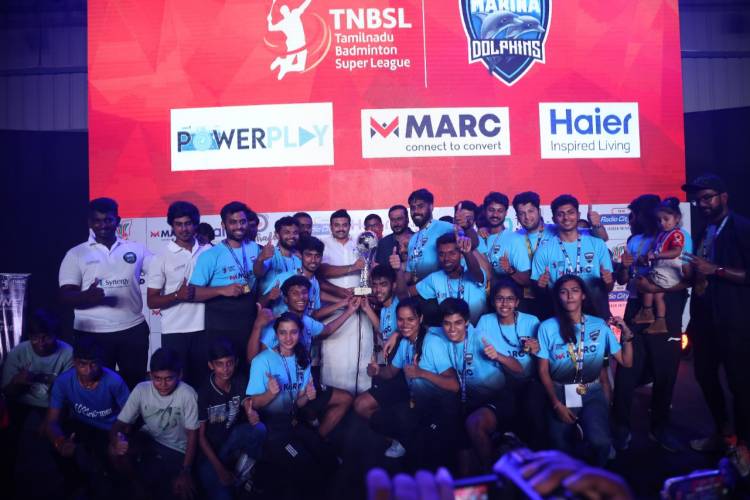 MARINA DOLPHINS EDGE OUT NAMAKKAL KILLADIS– CROWNED AS THE CHAMPIONS OF TAMILNADU BADMINTON SUPER LEAGUE - SEASON 2 