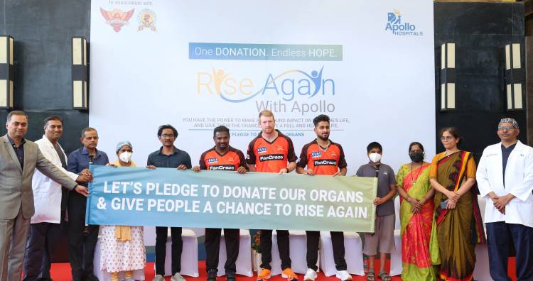 Apollo Hospitals in association with Sunrisers Hyderabad Cricket team and Jeevandan, launch RiseAgain campaign to raise awareness about Organ Donation!