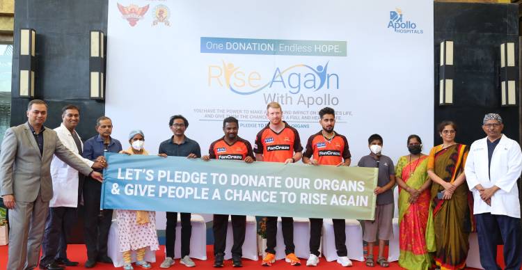 Apollo Hospitals in association with Sunrisers Hyderabad Cricket team and Jeevandan, launch RiseAgain campaign to raise awareness about Organ Donation!