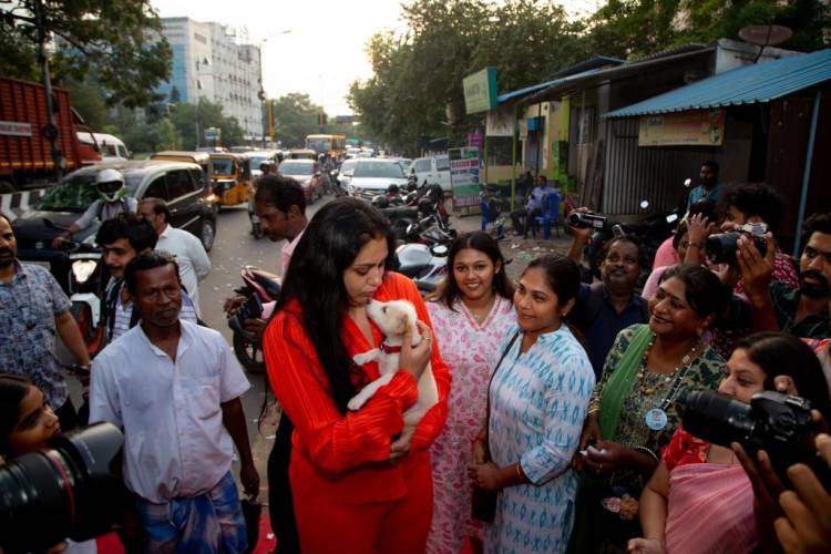 Actress Namitha celebrates her birthday with furry friends at HEAVEN FOR ANIMALS (HFA), Anna Nagar