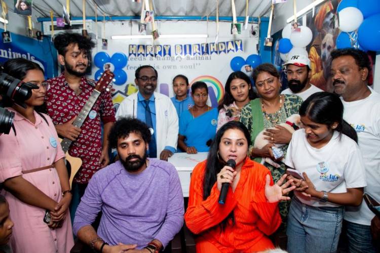 Actress Namitha celebrates her birthday with furry friends at HEAVEN FOR ANIMALS (HFA), Anna Nagar