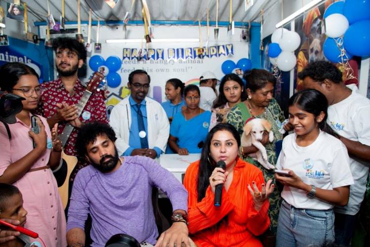Actress Namitha celebrates her birthday with furry friends at HEAVEN FOR ANIMALS (HFA), Anna Nagar